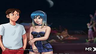 Old classmates dancing on the rooftop in Summertime Saga e2 76! 😊