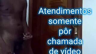 Slim Guy from Rio Waits His Turn in Public Outdoor Scene