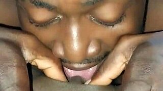 She gives a blowjob while showing off her big ass