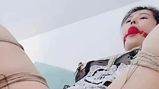 Naked Bondage with Dildo Deepthroat and Forced Orgasm