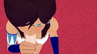 avatar korra gives perfect blowjob in hentai