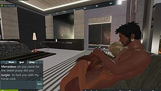 Mercedes is blowing her boss's monster cock.