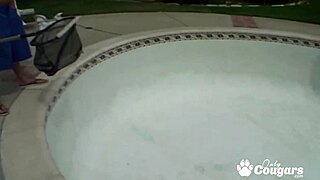 Milf lets pool guy pound her hard! 🍆💦
