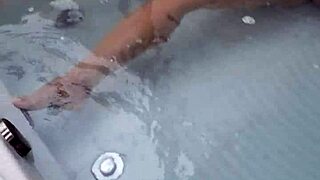 masturbating in the hydro massage bathtub with sexy boobs 😍