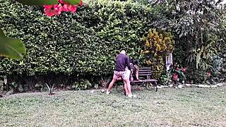 Fucking This Horny Mature Woman In The Garden?