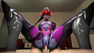 Ahegao brunette rides a hard cock in POV video