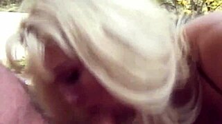 blonde babe in bikini enjoys outdoor amateur fun