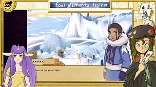 katara gives handjob in avatar hentai