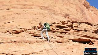 Two Gorgeous European Models Strip Naked Outdoor for Fun