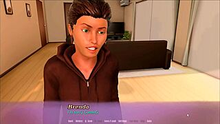 hey, in this hentai, my step sister yanked down my pants to flash my huge cock at step mom in the living room!