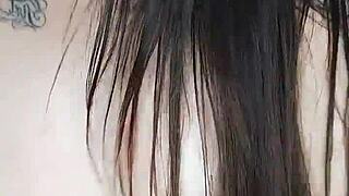 A girl masturbates during a video call with her boyfriend.