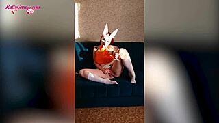 incredibly sexy bunny fondles herself solo to orgasm with vibrator 😍
