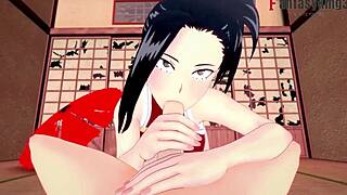 Is Momo Yaoyorozu Teasing with Her Blowjob Skills in Boku no Hero?