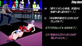 My imagination three in 3d cartoon wrestling!