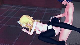 re zero hentai blonde maid frederica servicing with creampie