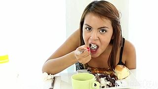 Latina teen newbie rides cock hard in hd