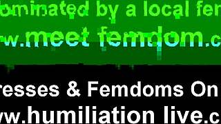 I, your mistress, command you to empty your balls into your own mouth, slave!