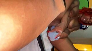 petite girl plays with her biggest dildo solo