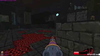 Deepthroat sex and 3D graphics in Slooter's Doom porn game