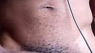 Stroking that big black cock until cum hits the floor, homemade style.