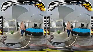 Playing Billiards Turns Fun with Latina MILF Caitlin Bell in Virtual Game.