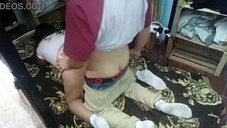 Me fucked my husband in doggystyle with open thong at night.