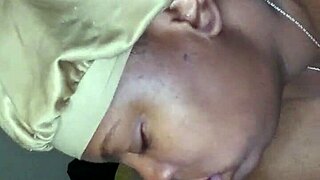 That ebony girl sucks a monster cock outdoors