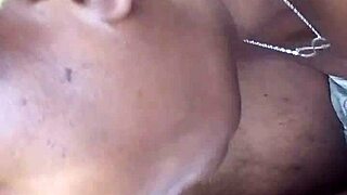 That ebony girl sucks a monster cock outdoors