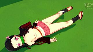 Innocent Nezuko Chan struggles with urges in Demon Slayer tale