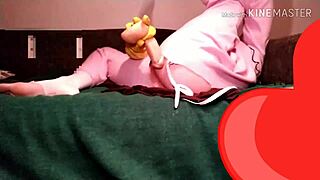Homemade cosplay solo! Anal assfucking with large black dildo!