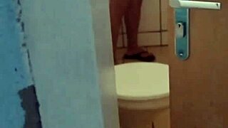 i saw him taking a relaxing bath in the bathroom