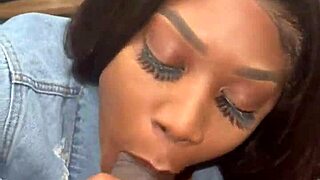 Ebony Slut Sucks Monster Cock For Facial Cumshot