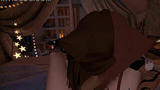 A submissive girl gets a rough blowjob and deepthroat in VR