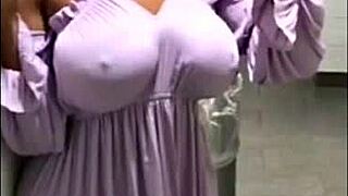 moriah mills shows off her big tits and ass in ripped clothes