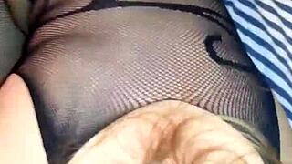 The wife acts as a prostitute giving blowjob and getting fucked