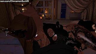 A submissive girl gets a rough blowjob and deepthroat in VR