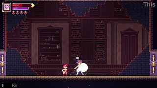 Scarlet maiden defeats all bosses in hentai game.