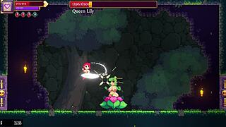 Scarlet maiden defeats all bosses in hentai game.