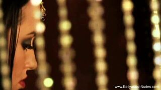 asian brunette dances erotically in the indian night, seducing her lover with teasing moves