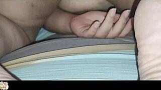 Latina's tight pussy wets in doggystyle fucking and blowjob