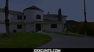 Horny petite brunette allie addison rides hard cock reverse cowgirl