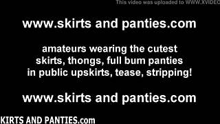 Want to peek at my new panties under this skirt?