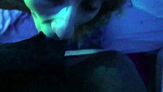 sexy skinny brunette swallows big black cock cumshot