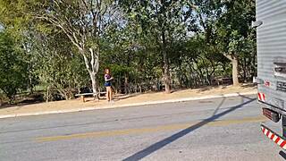 Hot Girl Passes House I Call Her To Fuck In Backyard