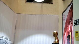 visiting and trying products in a sexy shop