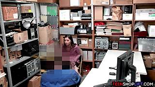 Young Shoplifter Teen Gets Busted By Hung Mall Cop