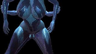 cortana struggles with her clone in halo porn parody close up