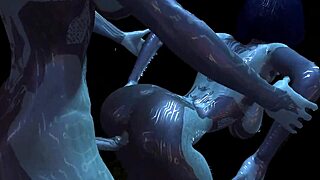 Cortana's clone malfunctions in Halo porn parody