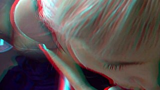 Catsuit Bettie teases and plays with cameraman in 3D fun