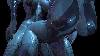 cortana struggles with her clone in halo porn parody close up